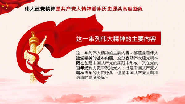 建党100周年伟大的建党精神七一讲话PPT