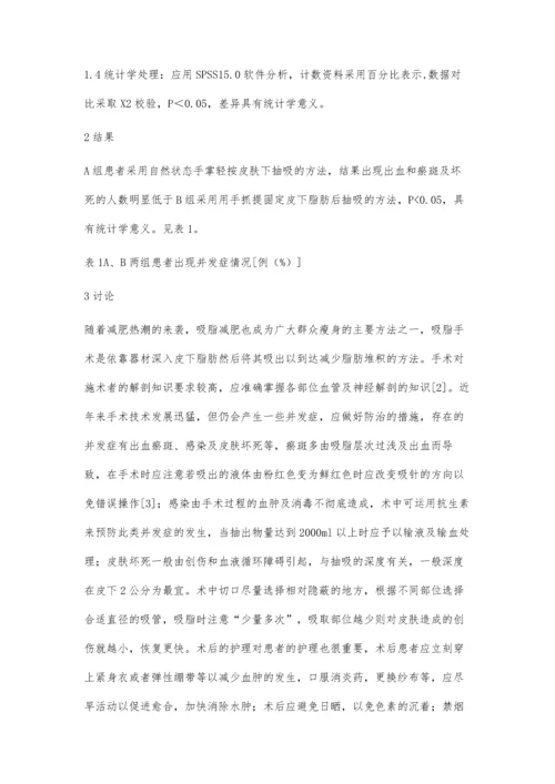 抽脂减肥并发症的预防及其治疗探讨.docx