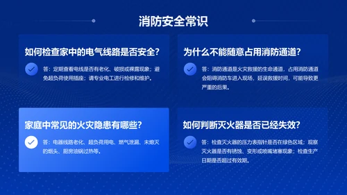 蓝色科技风全民安全知识测验PPT模板
