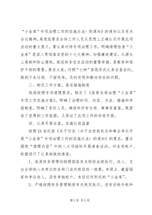 商务局治理小金库自查自纠情况报告.docx