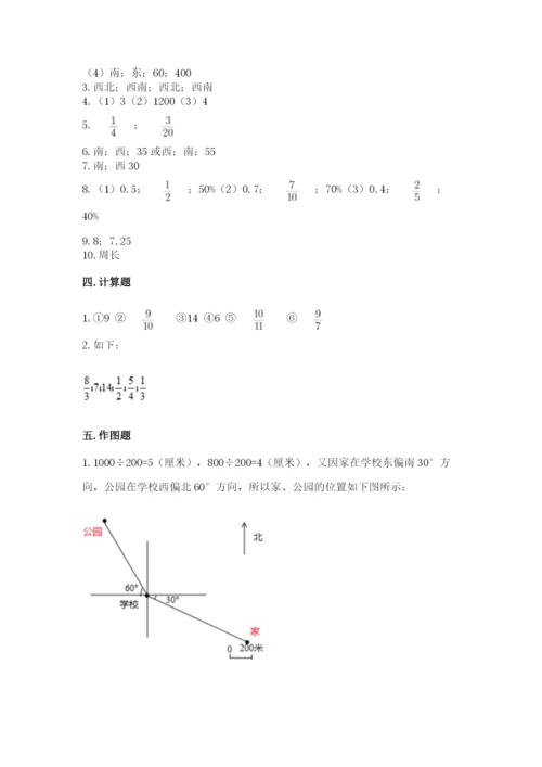 2022人教版六年级上册数学期末测试卷【预热题】.docx
