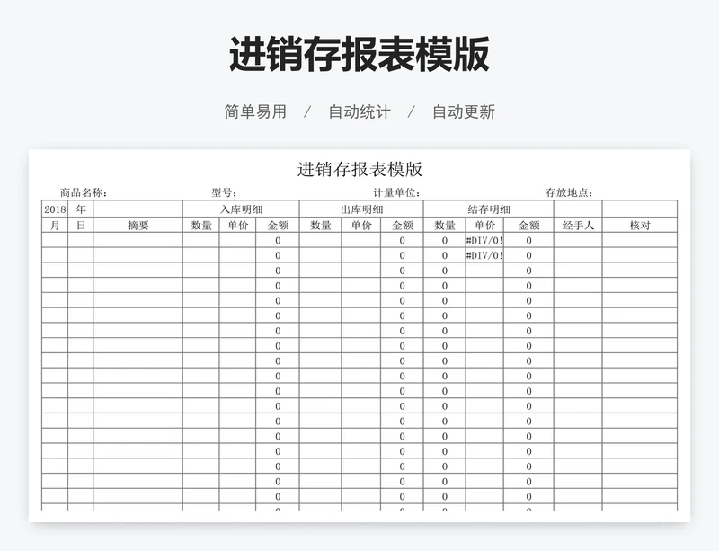 进销存报表模版