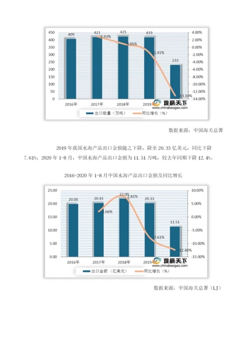 中国水海产品产量持续增长18月出口数量有所下降.docx