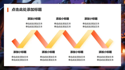 橙黄色3D粘土风万圣节狂欢派对团建活动PPT模板