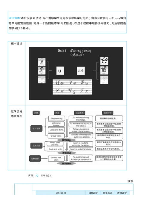 Unit 6 Meet my family单元整体教学设计5课时