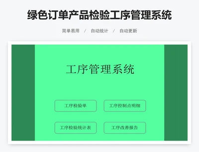 绿色订单产品检验工序管理系统
