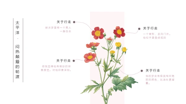 清醒纪植物绘小清新文艺女青年通用PPT模板