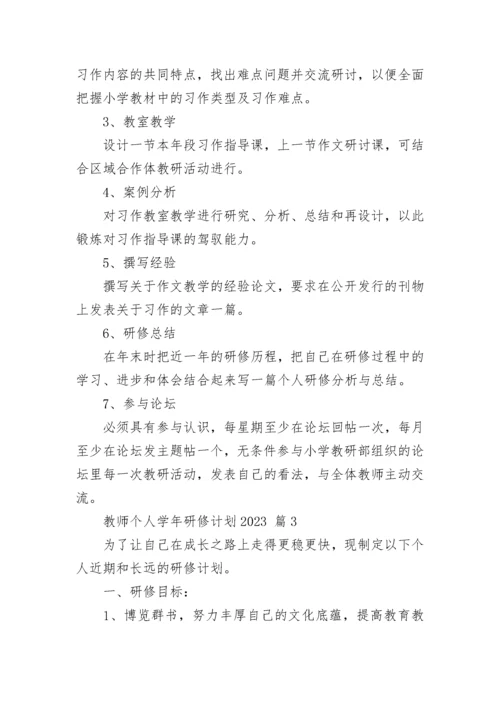 教师个人学年研修计划2023.docx