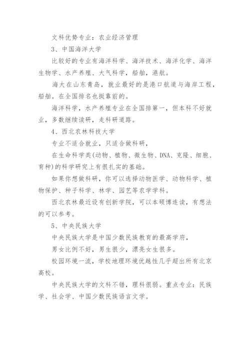 985大学档次排名及王牌专业介绍.docx