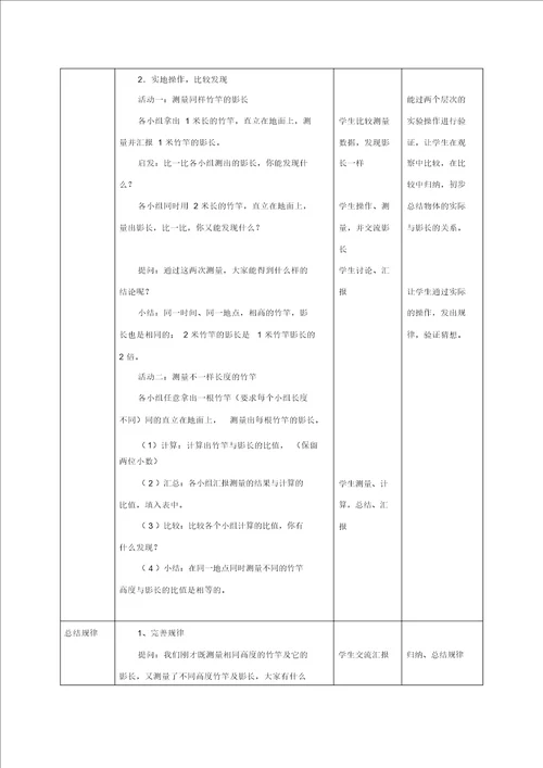 六年级下册数学教案6.6大树有多高苏教版2014秋