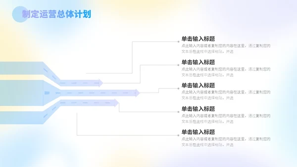 三色蓝紫黄弥散风运营工作总结PPT模板