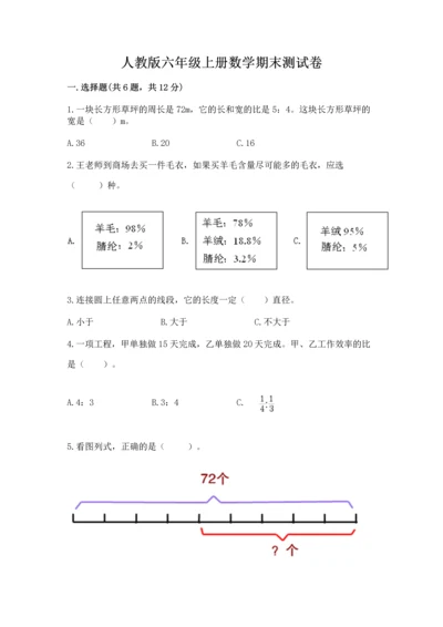 人教版六年级上册数学期末测试卷（精华版）.docx
