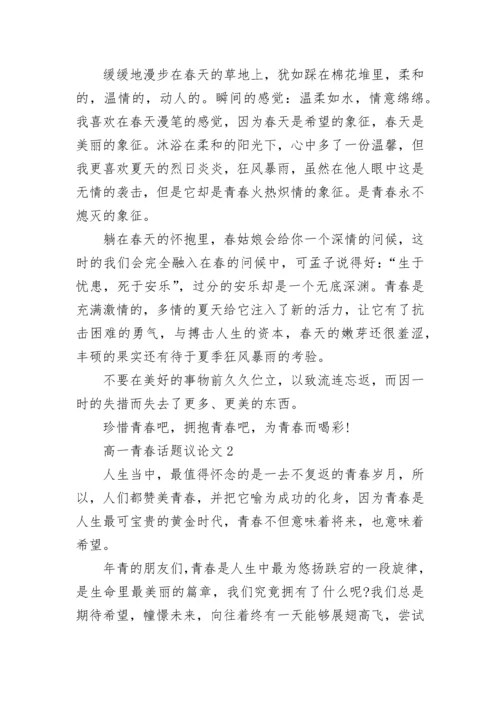 高一青春话题议论文800字.docx