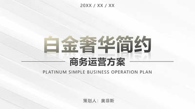 白金奢华简约商务运营方案PPT模板