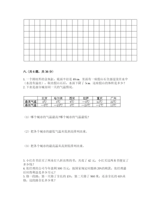 人教版数学六年级下册试题期末模拟检测卷精品【黄金题型】.docx