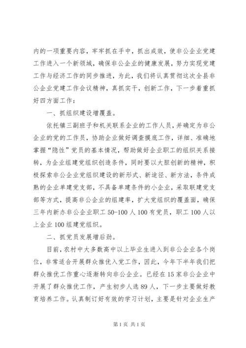 在全县非公企业党建工作会议上的表态发言 (3).docx