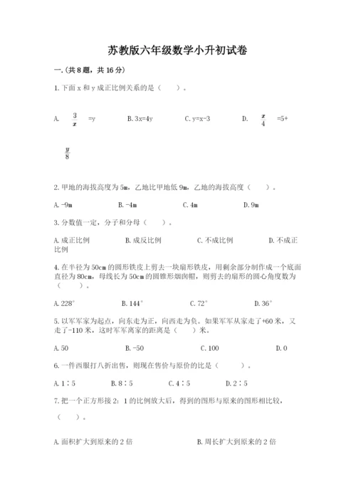 苏教版六年级数学小升初试卷【典优】.docx