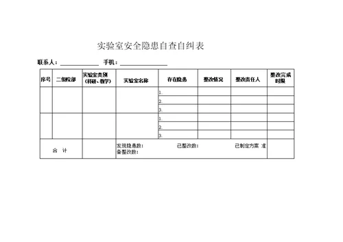 二级院部实验室安全自查自纠报告