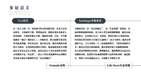 《老人与海》名著导读好书推荐通用PPT模板