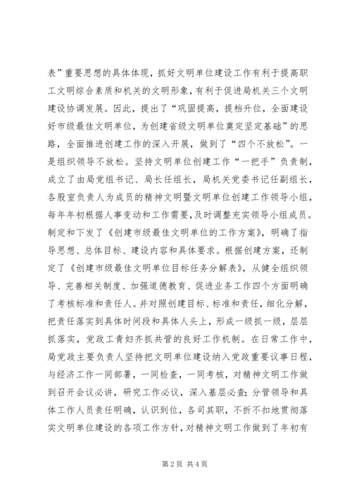 县水利局机关创建省级文明单位的自查报告 (10).docx