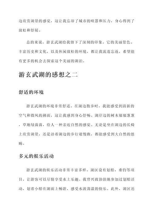 游玄武湖的感想
