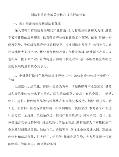 制造业重点突破关键核心技术行动计划.docx