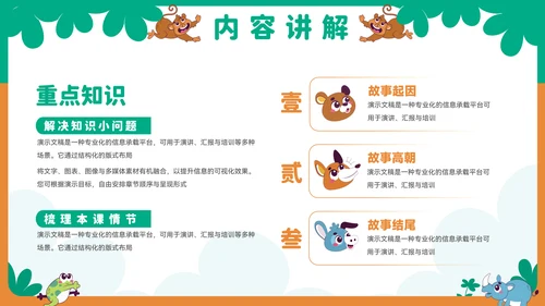 可爱卡通小动物教育教学通用PPT