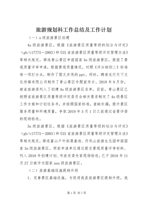 旅游规划科工作总结及工作计划.docx