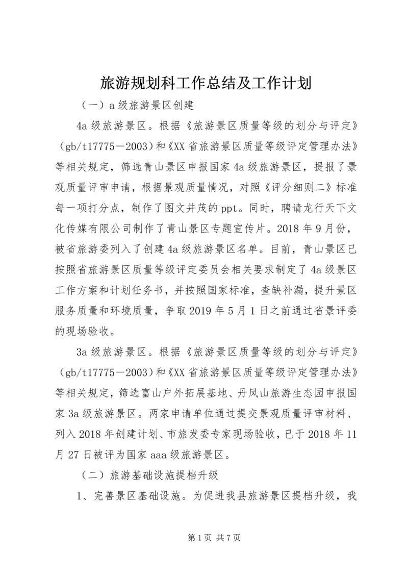 旅游规划科工作总结及工作计划.docx