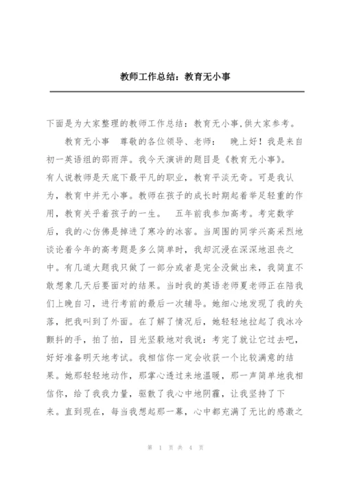 教师工作总结：教育无小事.docx