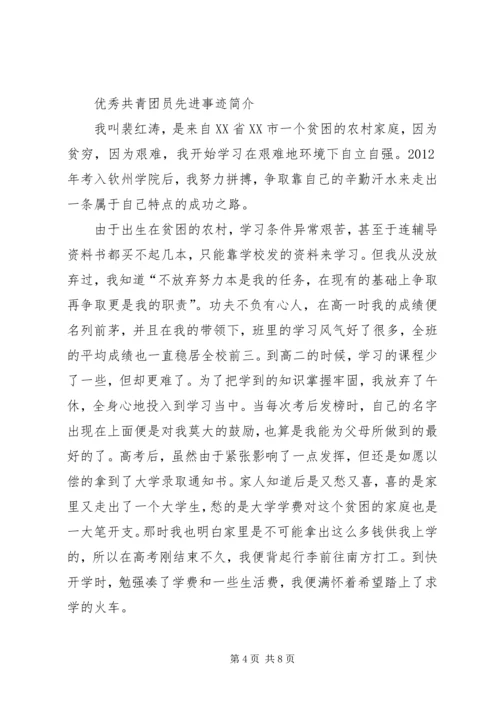 优秀共青团员事迹 (3).docx