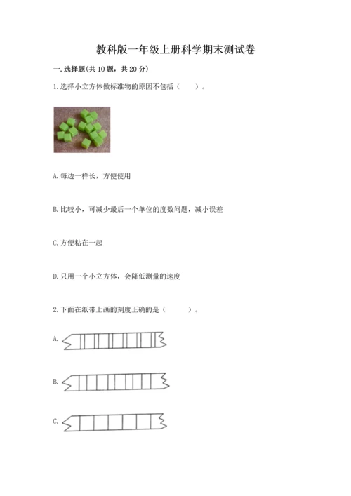 教科版一年级上册科学期末测试卷带答案（精练）.docx