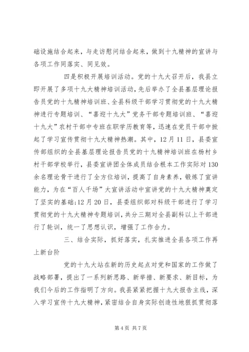 学习宣传贯彻党的十九大精神情况报告.docx