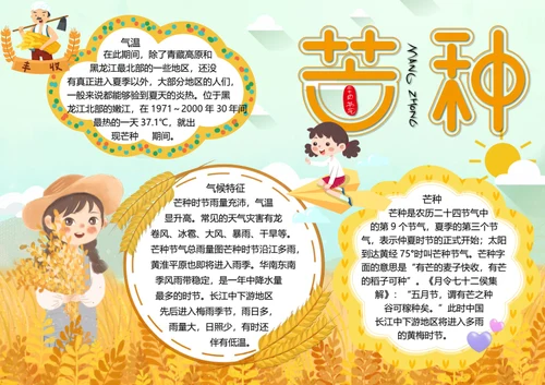 二十四节气芒种word小报