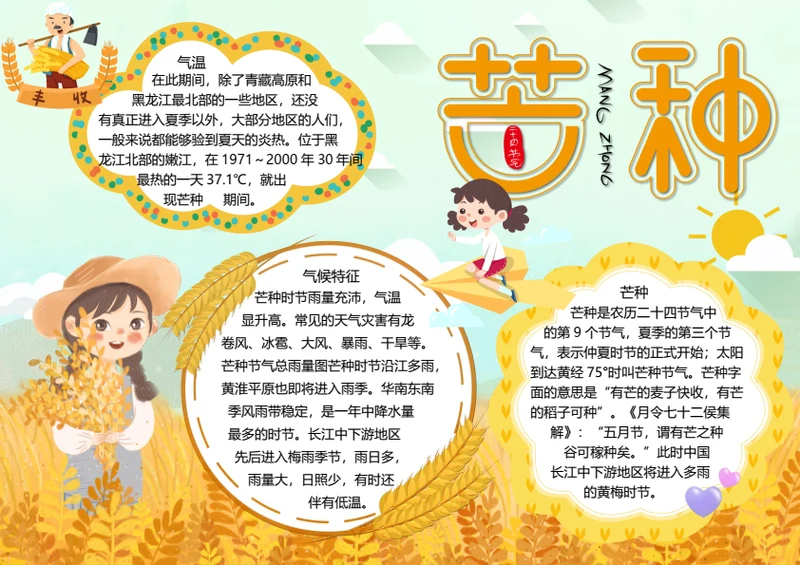 二十四节气芒种word小报