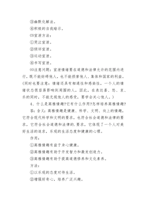 关于初一政治下册知识点总结（精华版）.docx