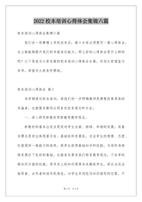 2022校本培训心得体会集锦六篇.docx