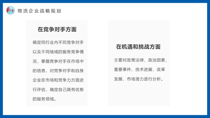 蓝色物流战略规划航空物流动态PPT模板