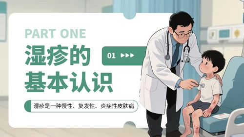 绿黄色卡通风湿疹病例知识讲解PPT