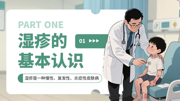 绿黄色卡通风湿疹病例知识讲解PPT