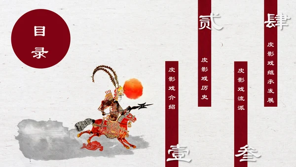 中国物质文化遗产皮影戏PPT模板