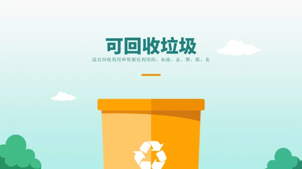 垃圾桶垃圾分类投放指南通用PPT模板