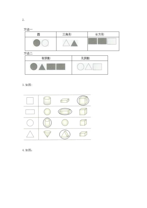 苏教版一年级下册数学第二单元 认识图形（二） 测试卷及完整答案.docx