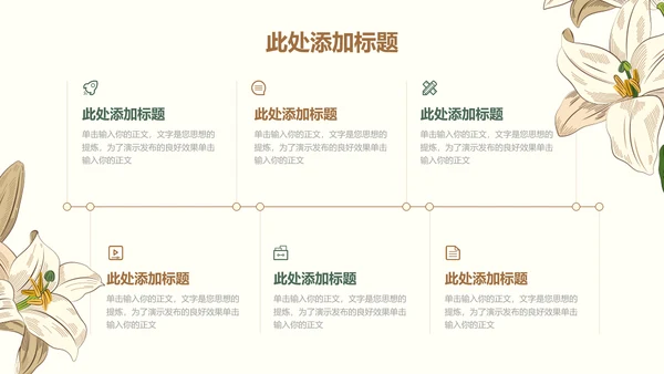 绿色小清新花卉通用PPT演示模板