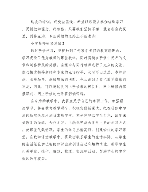 小学教师研修总结