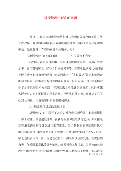 （精选）进度管理中存在的问题.docx