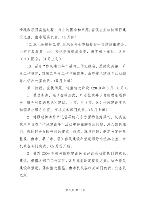 市委机关开展作风建设实施计划 (2).docx