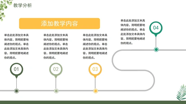 绿色小清新简约通用教学说课PPT模板