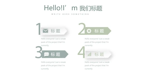 绿色小清新微立体述职报告通用PPT动态模板