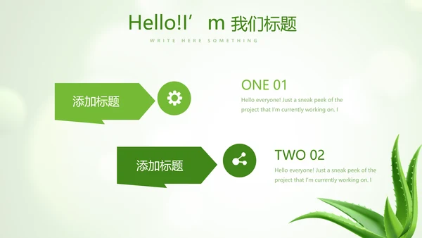 绿色清新芦荟面膜动态PPT